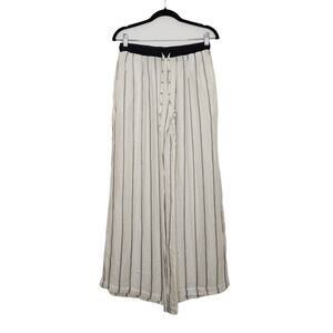 y2k Rayon Flowy Boho Beach Pants Resort XS Flowy Thin Soft Pin Stripe